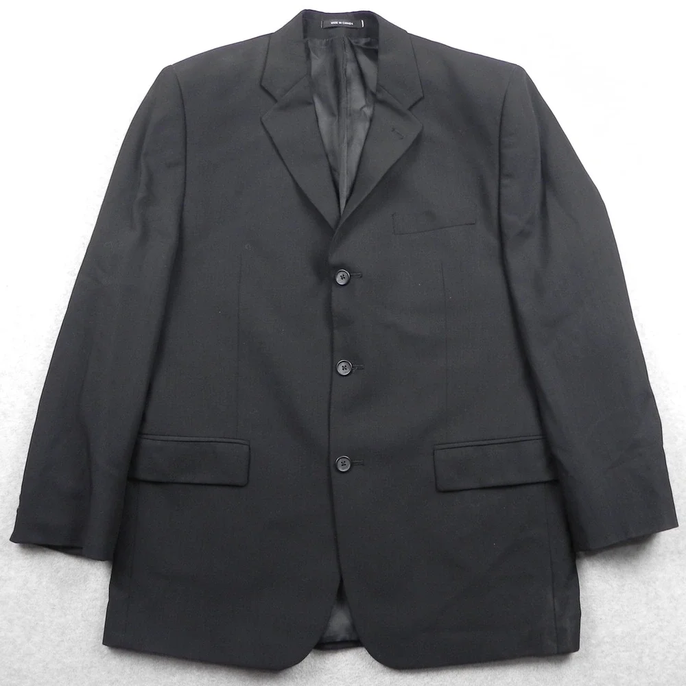 Ralph Ralph Lauren Blazer Mens 42R 3-Button Wool Suit Jacket Coat Formal Black